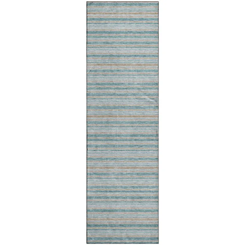 Luxury Washable Indoor/Outdoor Soft Essentials Teal 2\'3\" x 7\'6\" Runner Rug