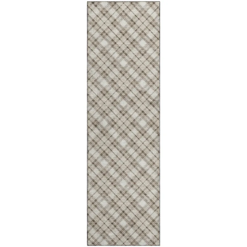 Luxury Washable Indoor/Outdoor Soft Essentials Beige 2\'3\" x 7\'6\" Runner Rug