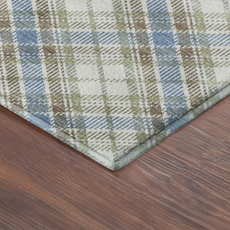 Luxury Washable Indoor/Outdoor Soft Essentials Blue 2\'6\" x 3\'10\" Rug