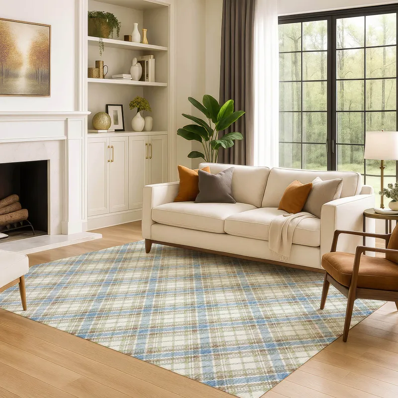 Luxury Washable Indoor/Outdoor Soft Essentials Blue 2\'6\" x 3\'10\" Rug