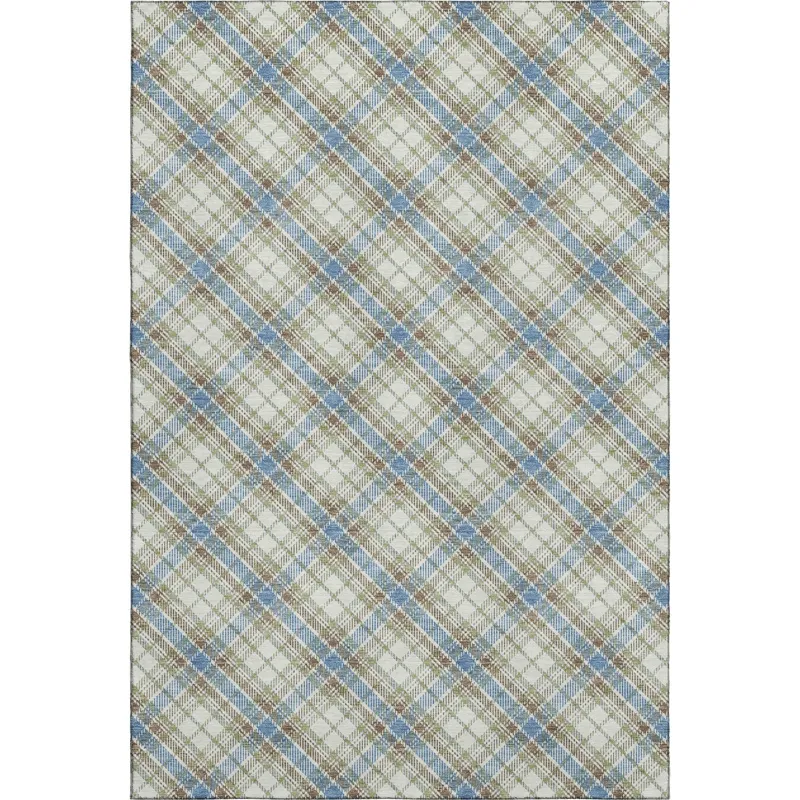 Luxury Washable Indoor/Outdoor Soft Essentials Blue 2\'6\" x 3\'10\" Rug