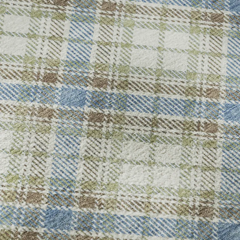 Luxury Washable Indoor/Outdoor Soft Essentials Blue 2\'6\" x 3\'10\" Rug