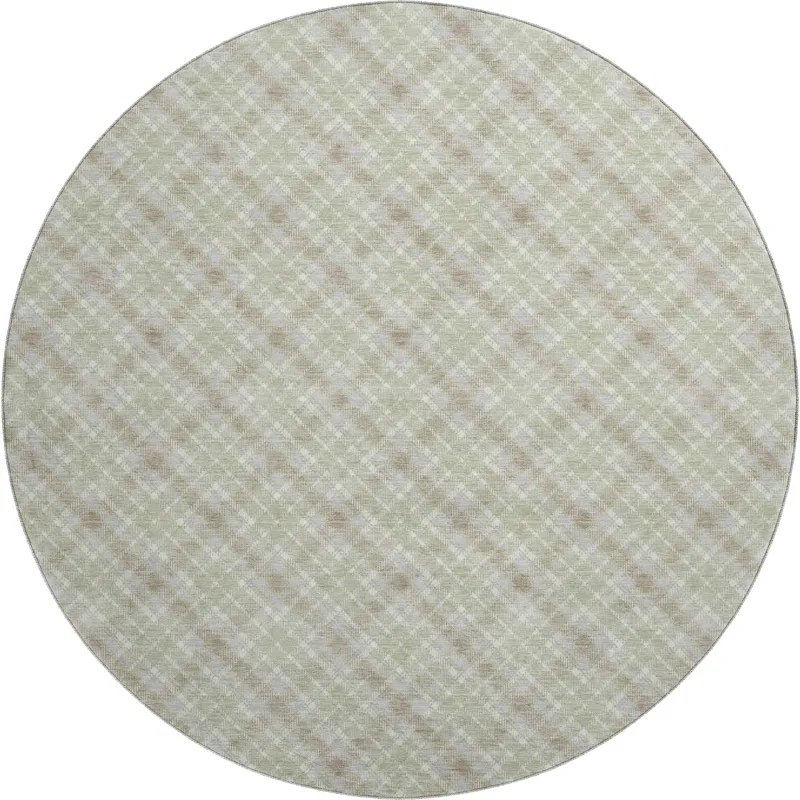 Luxury Washable Indoor/Outdoor Soft Essentials Celery 8\' x 8\' Round Rug