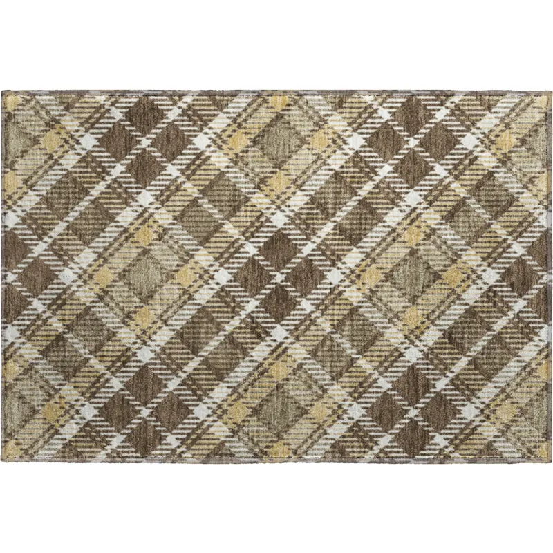 Luxury Washable Indoor/Outdoor Soft Essentials Chocolate 1\'8\" x 2\'6\" Rug