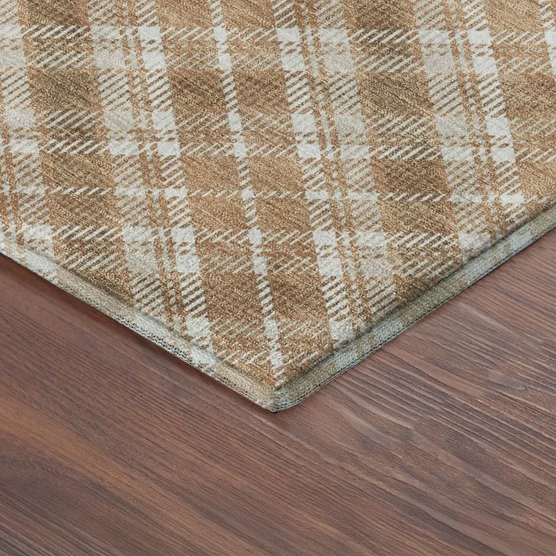 Luxury Washable Indoor/Outdoor Soft Essentials Copper 1\'8\" x 2\'6\" Rug