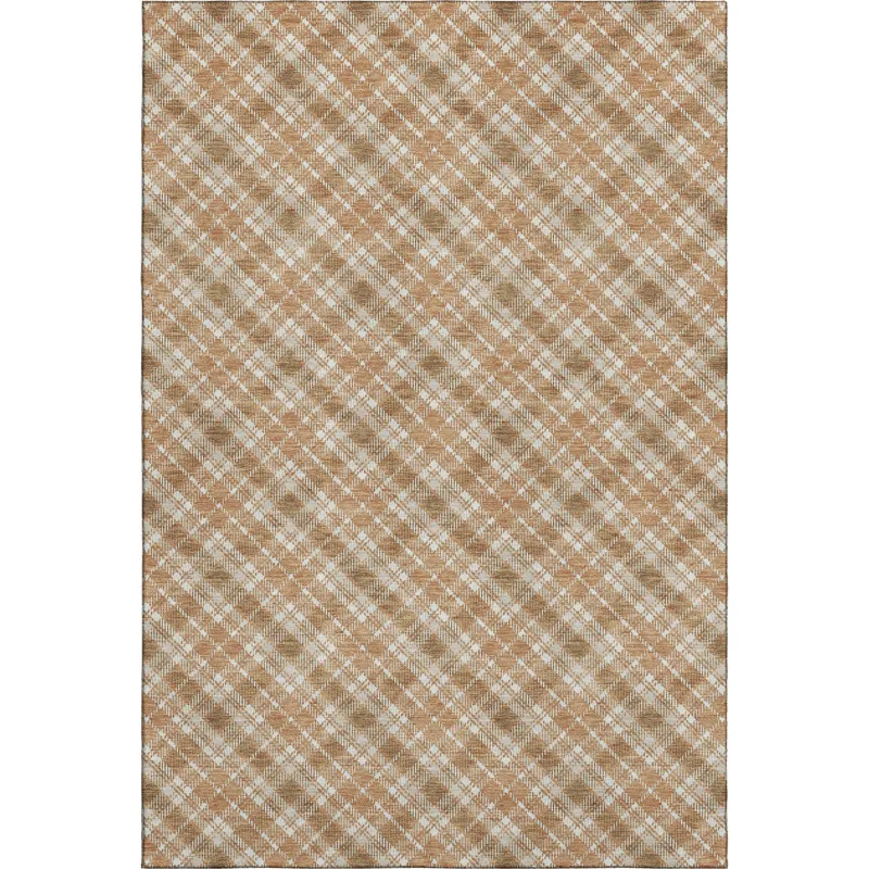 Luxury Washable Indoor/Outdoor Soft Essentials Copper 8\' x 10\' Rug