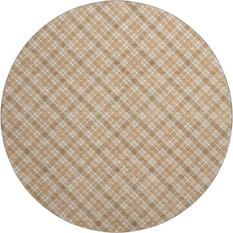 Luxury Washable Indoor/Outdoor Soft Essentials Copper 8\' x 8\' Round Rug