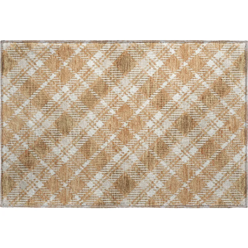 Luxury Washable Indoor/Outdoor Soft Essentials Copper 1\'8\" x 2\'6\" Rug