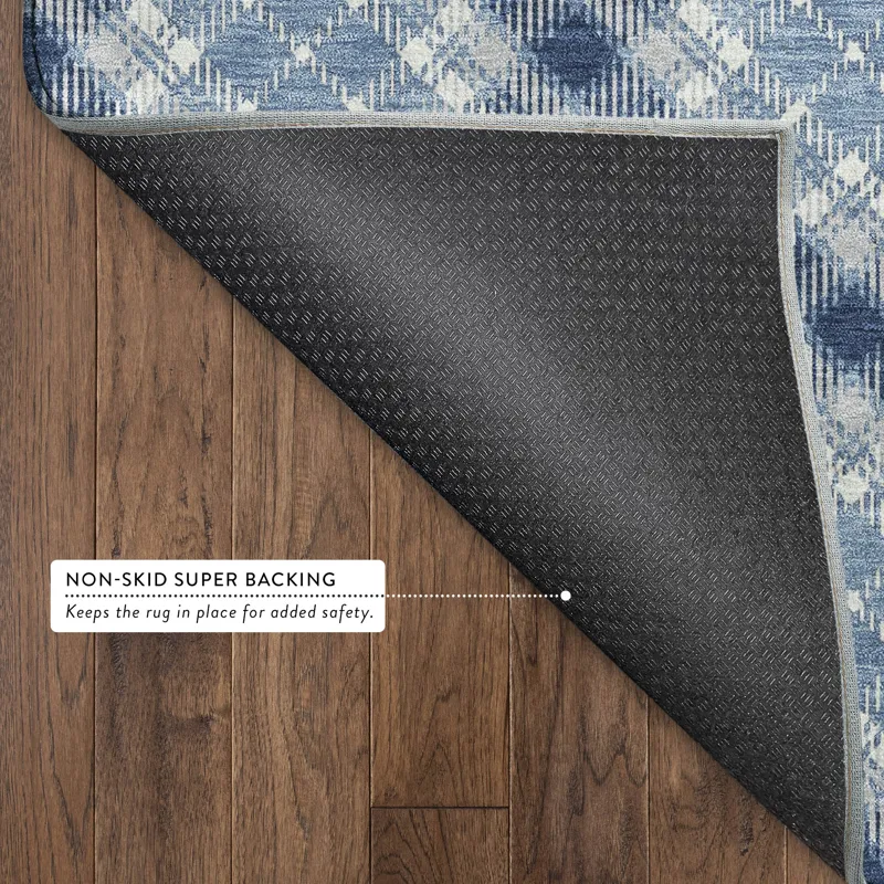 Luxury Washable Indoor/Outdoor Soft Essentials Denim 9\' x 12\' Rug
