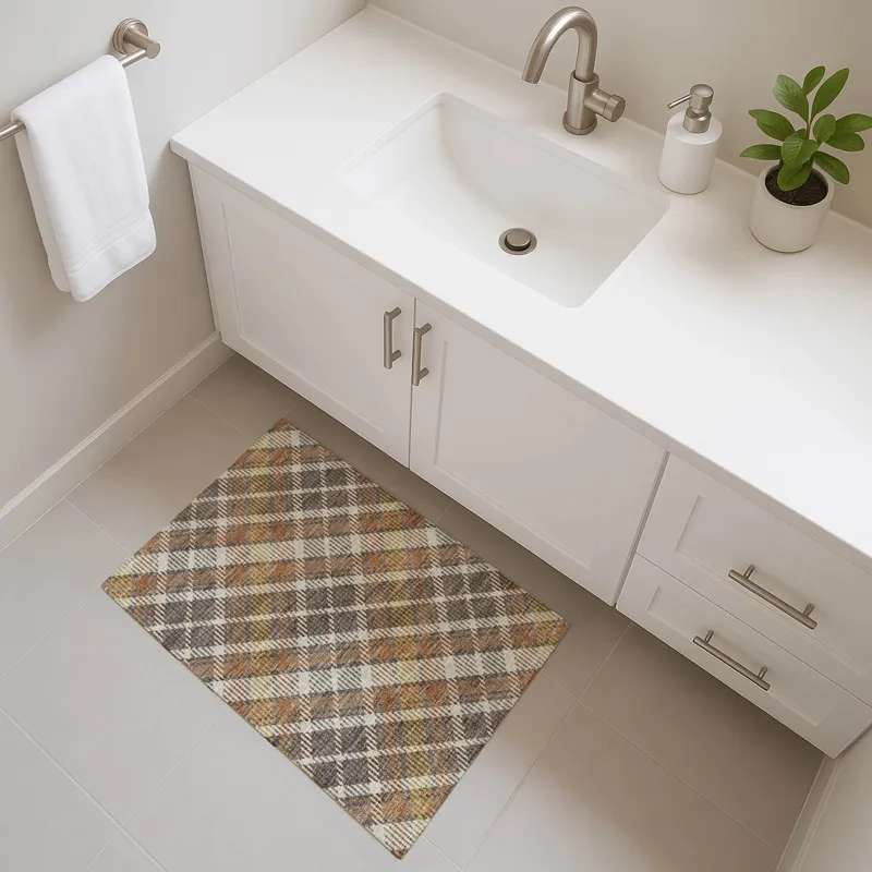 Luxury Washable Indoor/Outdoor Soft Essentials Earth 1\'8\" x 2\'6\" Rug