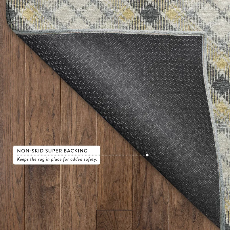 Luxury Washable Indoor/Outdoor Soft Essentials Granite 2\'3\" x 7\'6\" Runner Rug
