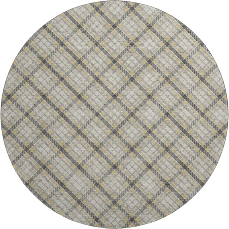 Luxury Washable Indoor/Outdoor Soft Essentials Granite 8\' x 8\' Round Rug