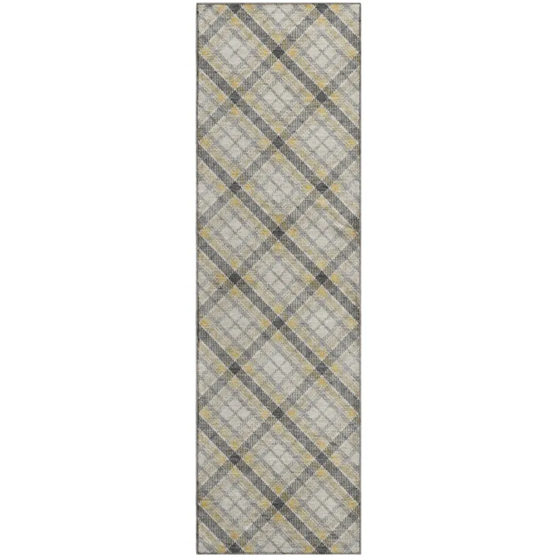 Luxury Washable Indoor/Outdoor Soft Essentials Granite 2\'3\" x 7\'6\" Runner Rug