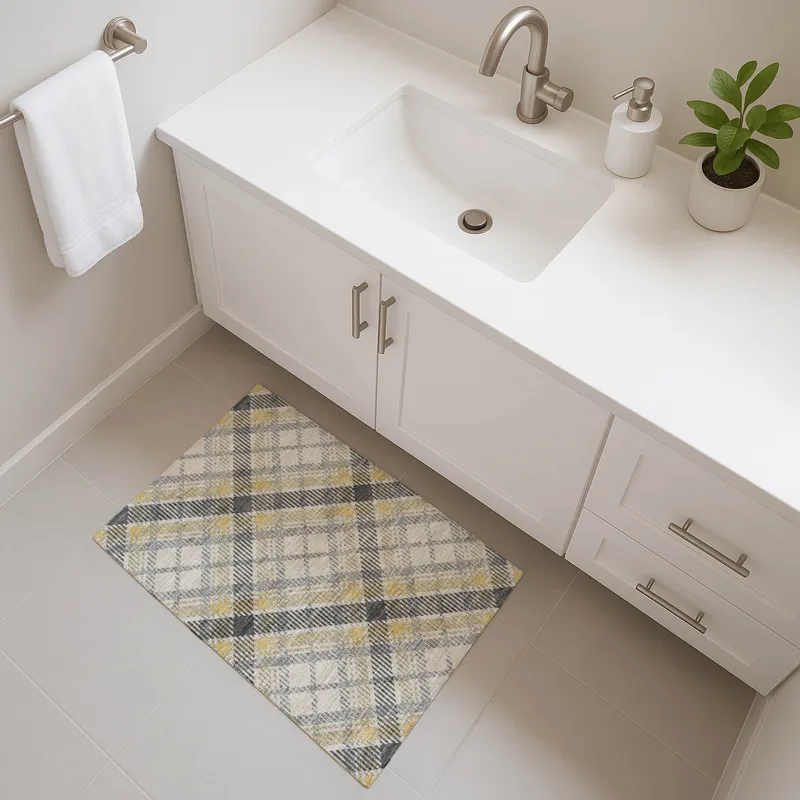 Luxury Washable Indoor/Outdoor Soft Essentials Granite 1\'8\" x 2\'6\" Rug