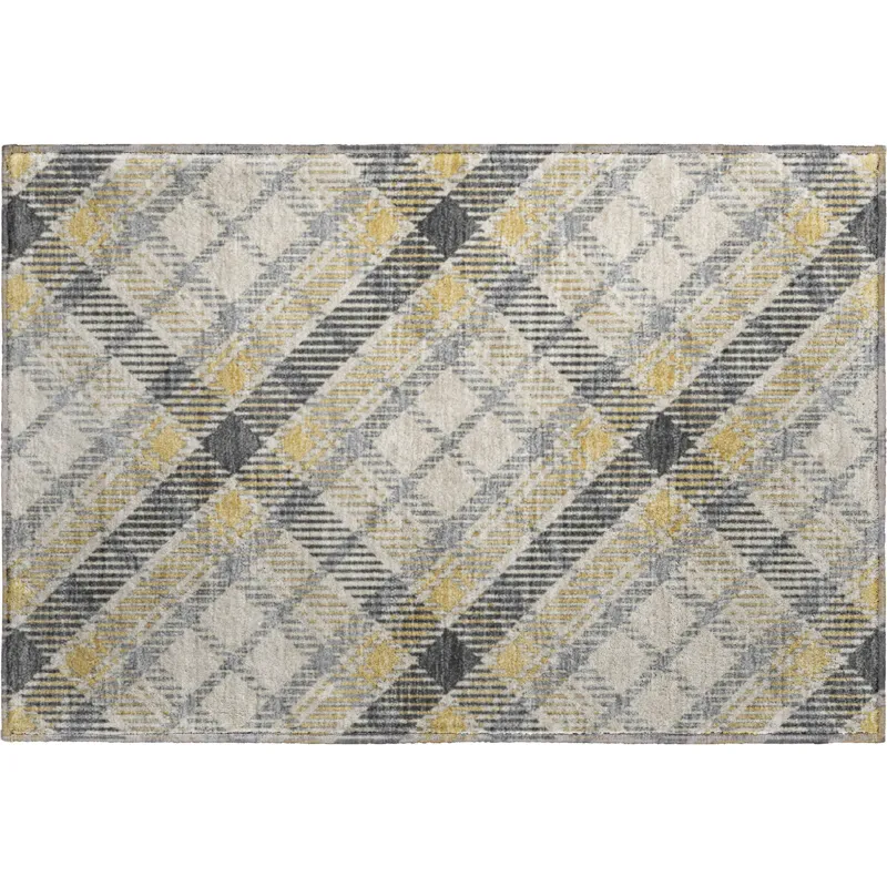 Luxury Washable Indoor/Outdoor Soft Essentials Granite 1\'8\" x 2\'6\" Rug