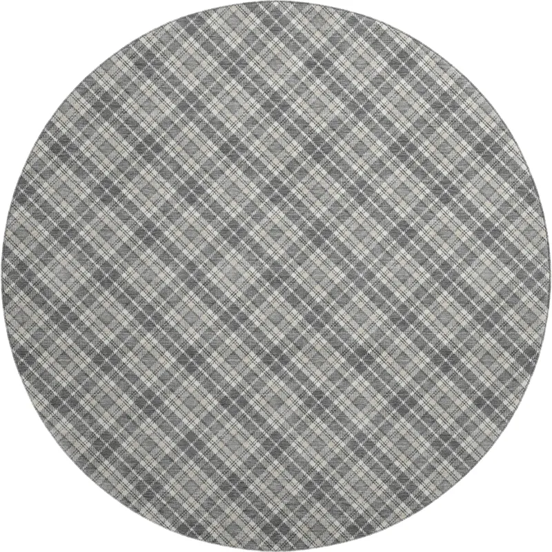 Luxury Washable Indoor/Outdoor Soft Essentials Gray 8\' x 8\' Round Rug