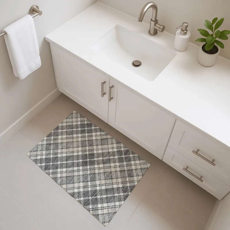 Luxury Washable Indoor/Outdoor Soft Essentials Gray 1\'8\" x 2\'6\" Rug