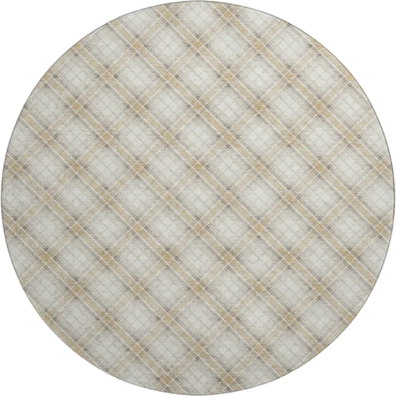 Luxury Washable Indoor/Outdoor Soft Essentials Ivory 8\' x 8\' Round Rug