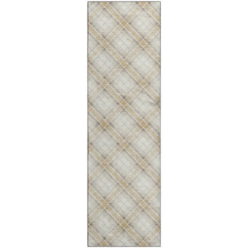 Luxury Washable Indoor/Outdoor Soft Essentials Ivory 2\'3\" x 7\'6\" Runner Rug