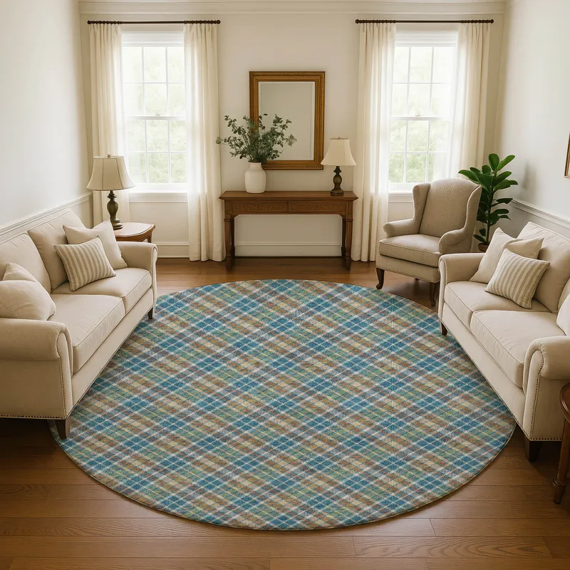 Luxury Washable Indoor/Outdoor Soft Essentials Jewel 8\' x 8\' Round Rug