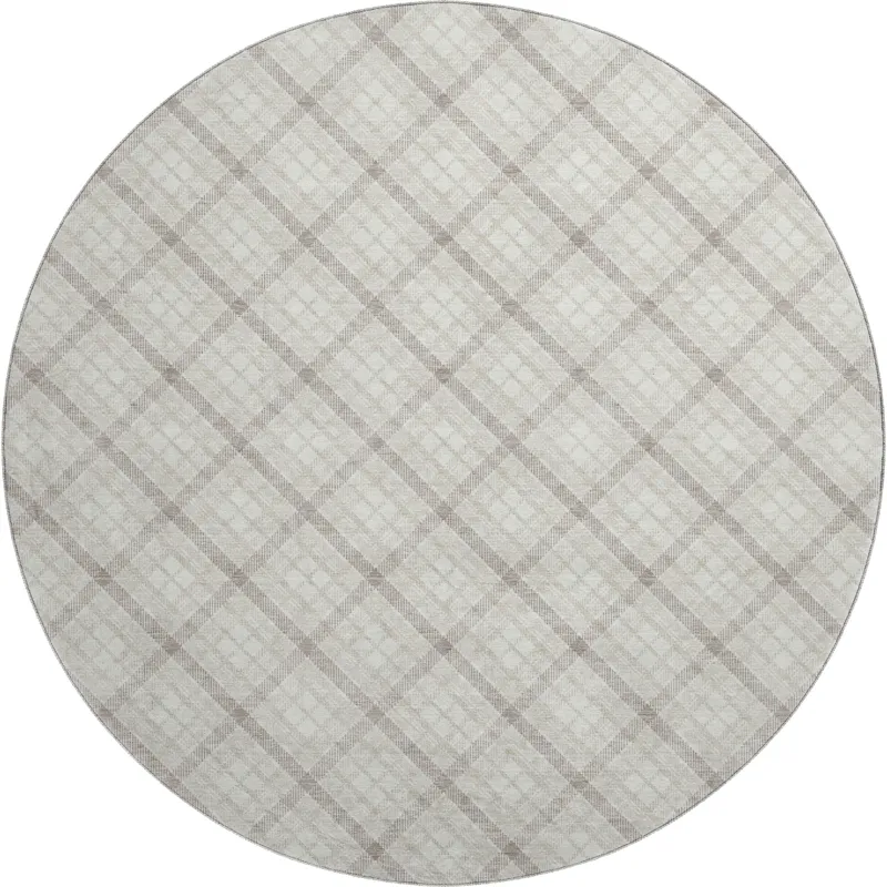 Luxury Washable Indoor/Outdoor Soft Essentials Linen 8\' x 8\' Round Rug