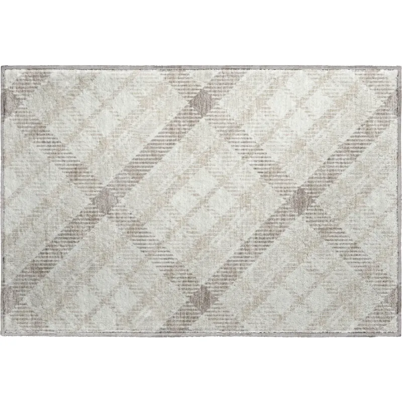 Luxury Washable Indoor/Outdoor Soft Essentials Linen 1\'8\" x 2\'6\" Rug