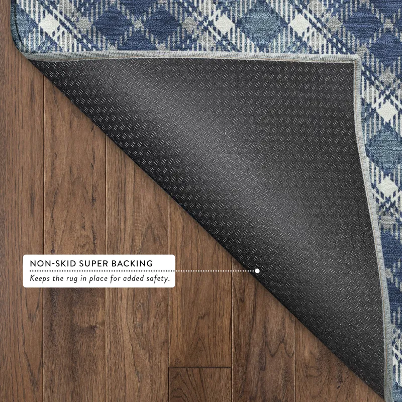 Luxury Washable Indoor/Outdoor Soft Essentials Navy 2\'6\" x 3\'10\" Rug