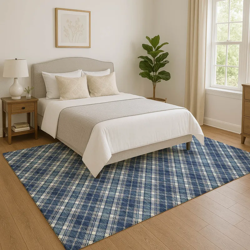 Luxury Washable Indoor/Outdoor Soft Essentials Navy 2\'6\" x 3\'10\" Rug