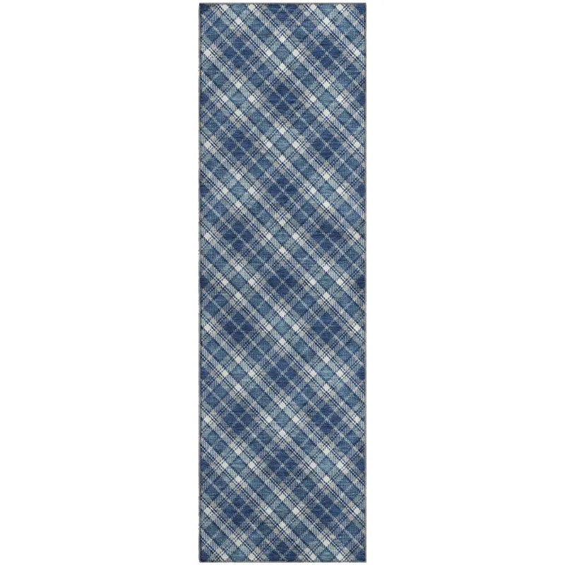 Luxury Washable Indoor/Outdoor Soft Essentials Navy 2\'3\" x 7\'6\" Runner Rug