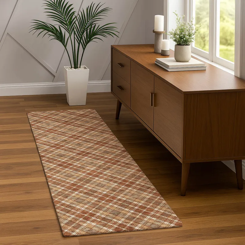 Luxury Washable Indoor/Outdoor Soft Essentials Paprika 2\'3\" x 7\'6\" Runner Rug