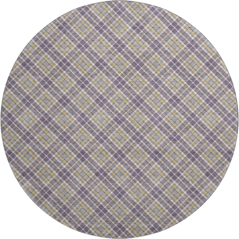Luxury Washable Indoor/Outdoor Soft Essentials Plum 8\' x 8\' Round Rug