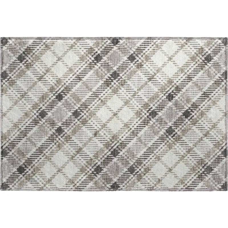 Luxury Washable Indoor/Outdoor Soft Essentials Putty 1\'8\" x 2\'6\" Rug