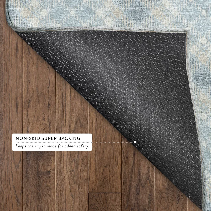 Luxury Washable Indoor/Outdoor Soft Essentials Sky 1\'8\" x 2\'6\" Rug