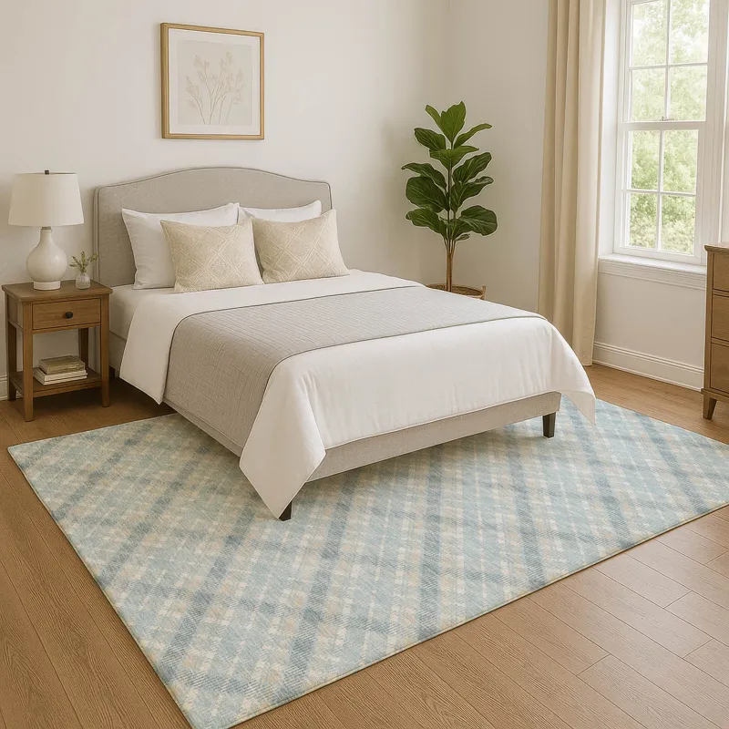 Luxury Washable Indoor/Outdoor Soft Essentials Sky 5\' x 7\'6\" Rug