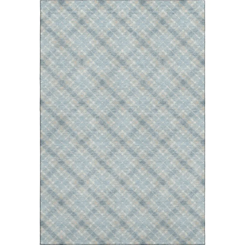 Luxury Washable Indoor/Outdoor Soft Essentials Sky 5\' x 7\'6\" Rug