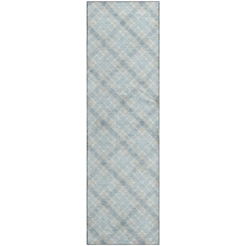Luxury Washable Indoor/Outdoor Soft Essentials Sky 2\'3\" x 7\'6\" Runner Rug