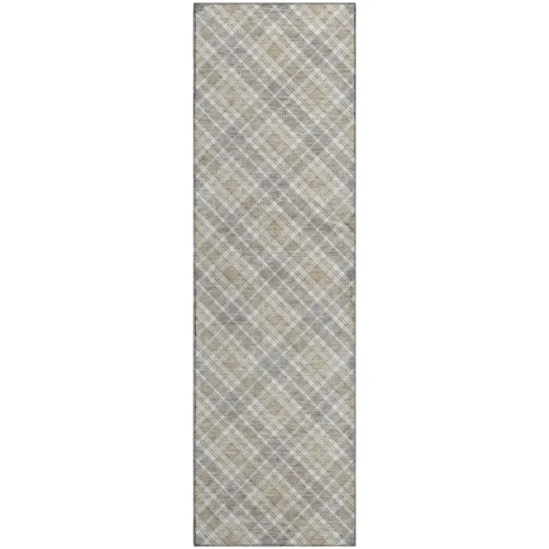Luxury Washable Indoor/Outdoor Soft Essentials Taupe 2\'3\" x 7\'6\" Runner Rug