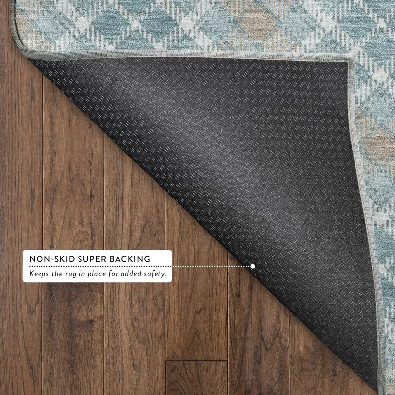 Luxury Washable Indoor/Outdoor Soft Essentials Teal 9\' x 12\' Rug