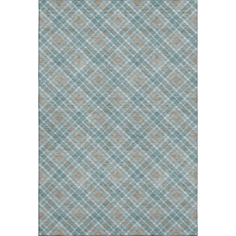 Luxury Washable Indoor/Outdoor Soft Essentials Teal 9\' x 12\' Rug