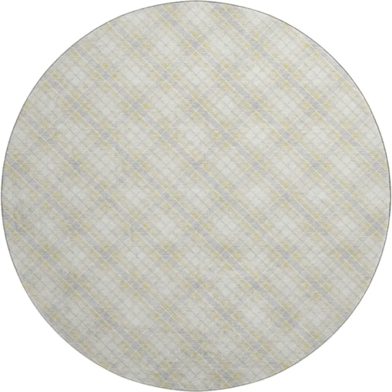 Luxury Washable Indoor/Outdoor Soft Essentials Wheat 8\' x 8\' Round Rug