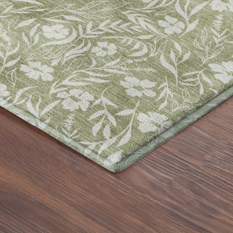 Luxury Washable Indoor/Outdoor Soft Essentials Aloe 2\'3\" x 7\'6\" Runner Rug