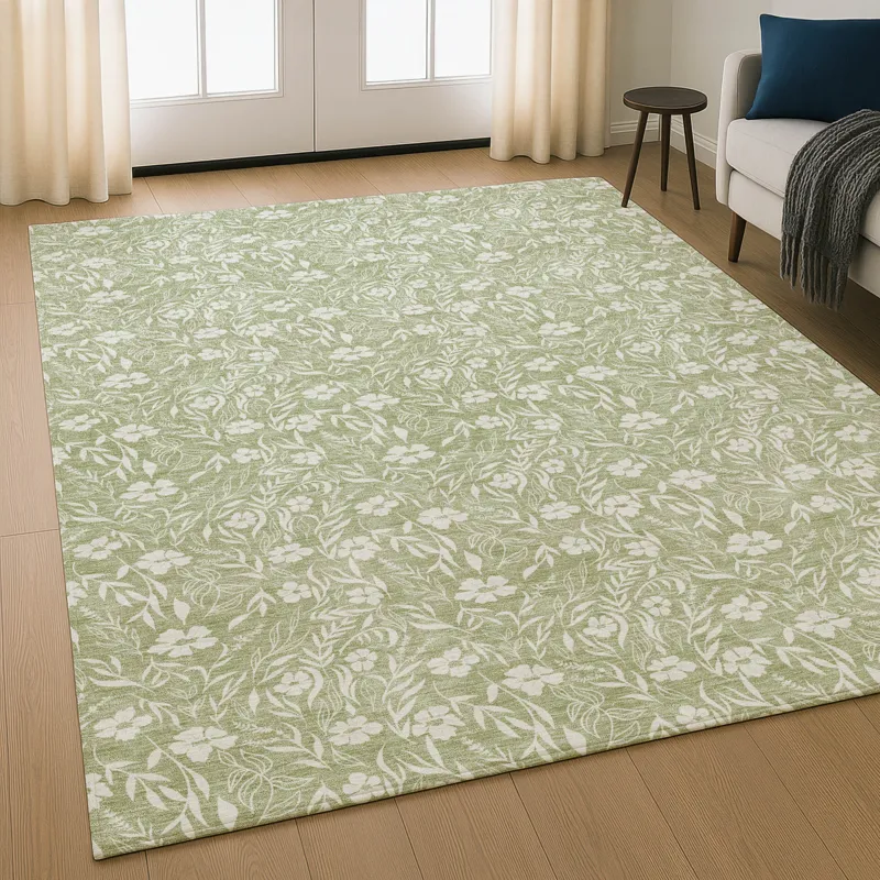 Luxury Washable Indoor/Outdoor Soft Essentials Aloe 10\' x 14\' Rug