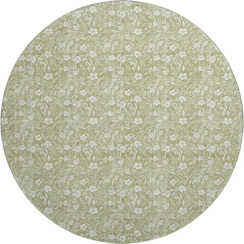 Luxury Washable Indoor/Outdoor Soft Essentials Aloe 8\' x 8\' Round Rug