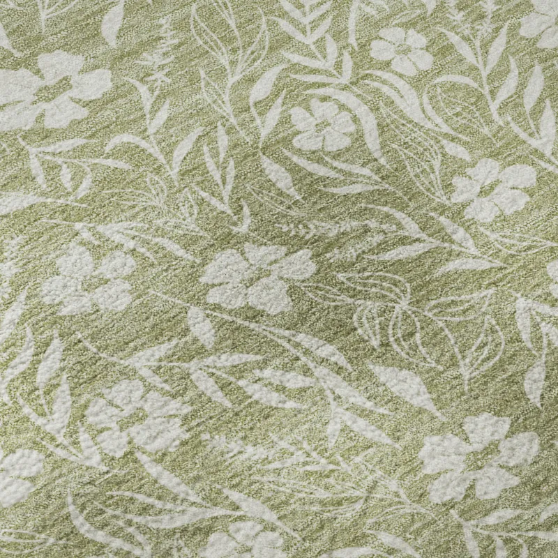 Luxury Washable Indoor/Outdoor Soft Essentials Aloe 2\'3\" x 7\'6\" Runner Rug