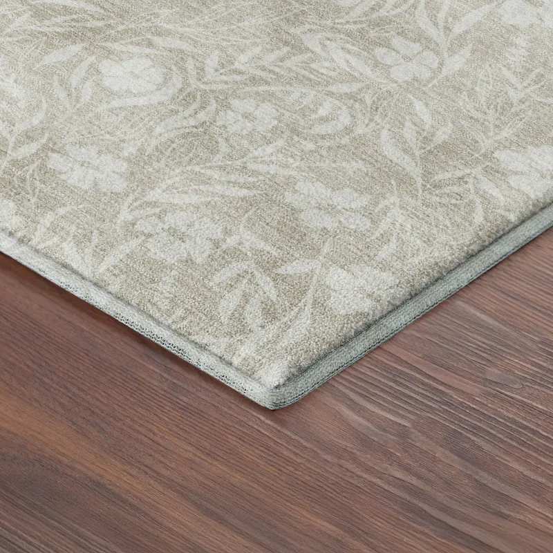 Luxury Washable Indoor/Outdoor Soft Essentials Beige 2\'6\" x 3\'10\" Rug