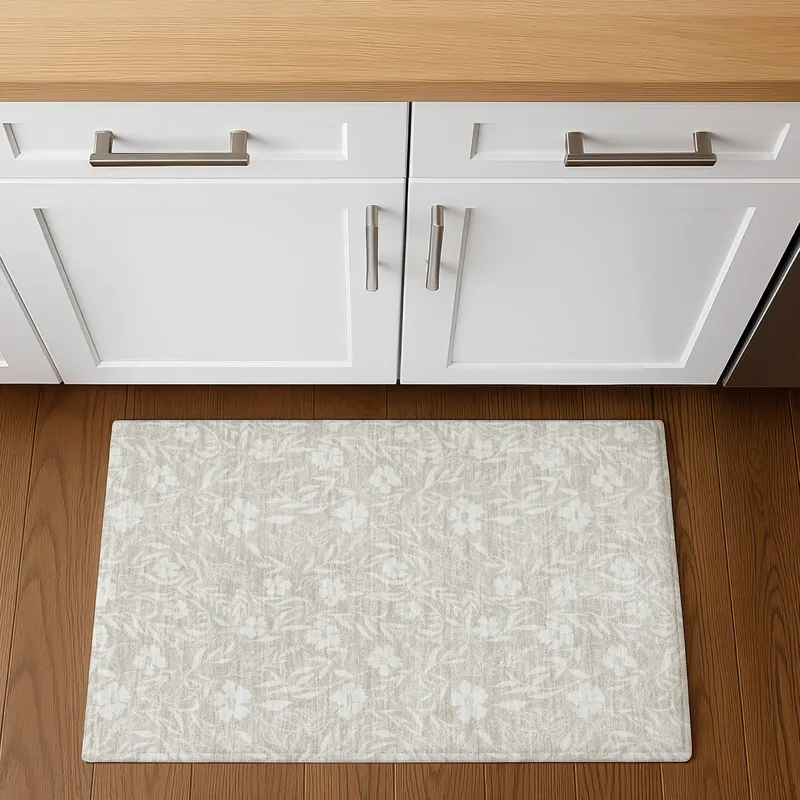 Luxury Washable Indoor/Outdoor Soft Essentials Beige 1\'8\" x 2\'6\" Rug