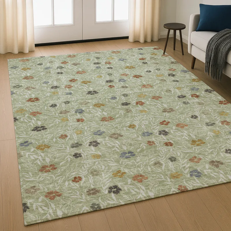 Luxury Washable Indoor/Outdoor Soft Essentials Cactus 9\' x 12\' Rug