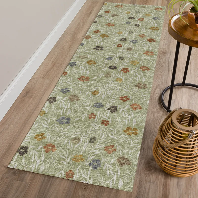 Luxury Washable Indoor/Outdoor Soft Essentials Cactus 2\'3\" x 7\'6\" Runner Rug