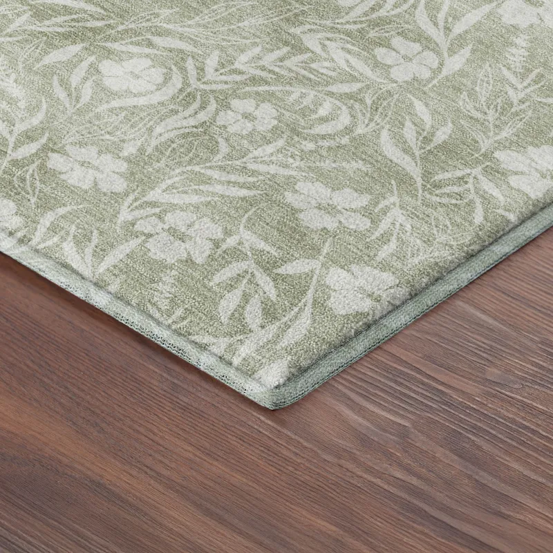Luxury Washable Indoor/Outdoor Soft Essentials Celery 1\'8\" x 2\'6\" Rug