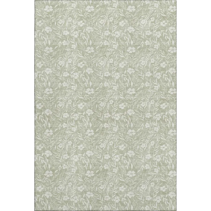Luxury Washable Indoor/Outdoor Soft Essentials Celery 3\' x 5\' Rug